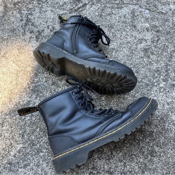 Doc Martens Youth 1460 Overlay Leather Boots - Size 2 - Picture 5 of 9